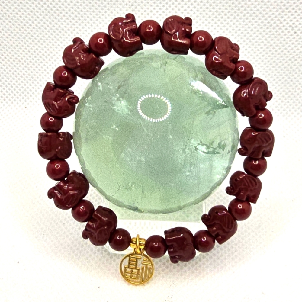 Elephant Cinnabar Elephant Bracelet